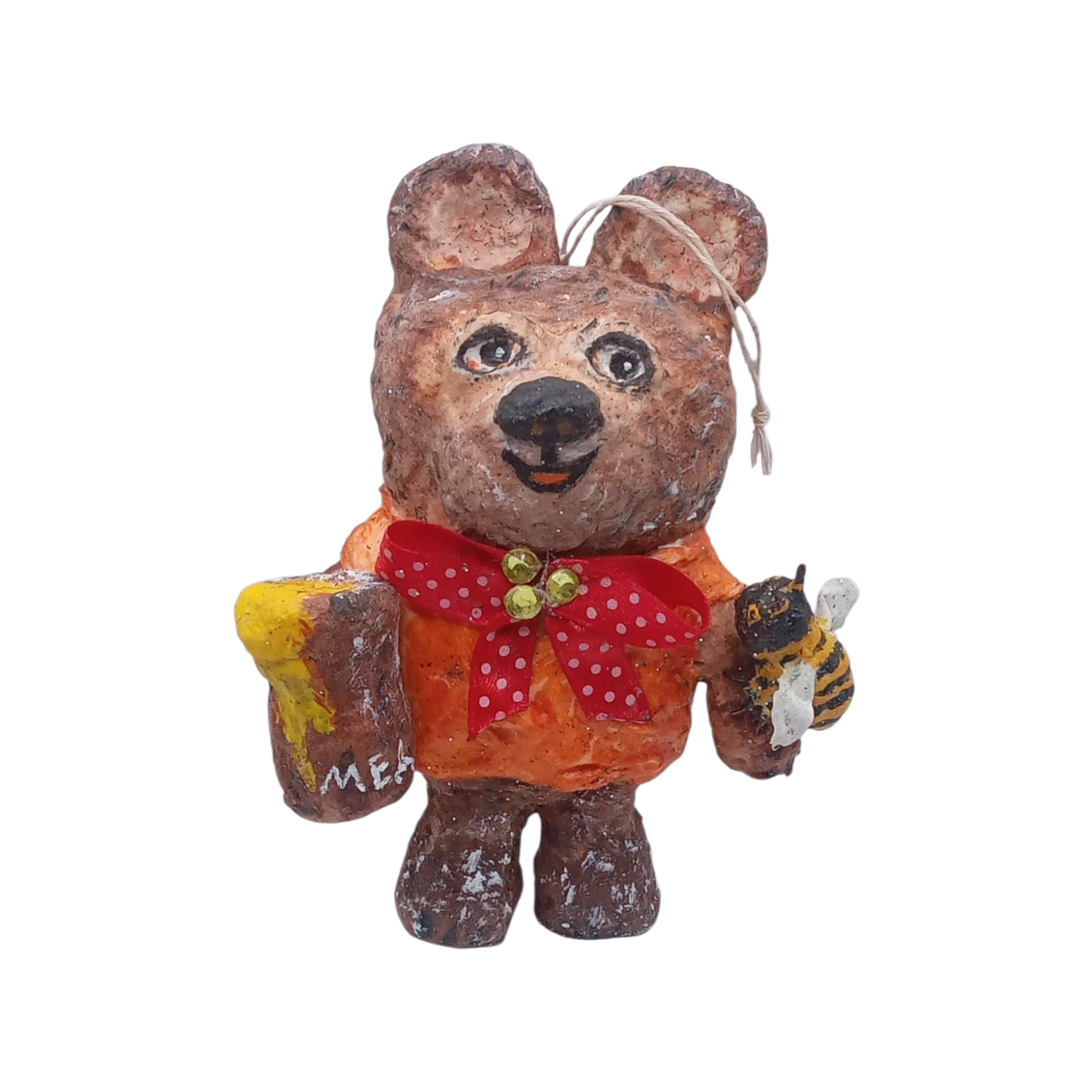 Іграшка ватна ручної роботи Ведмедик з медом