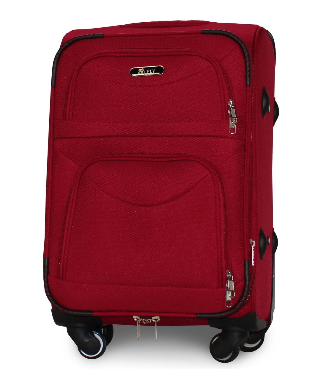 Чемодан ручная кладь Fly 6802 малый на 4 колесах 54х35х22 см Бордовый