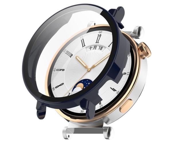Чехол с защитным стеклом Protective Cover with Glass для Huawei Watch GT 4 41 мм Темно-синий