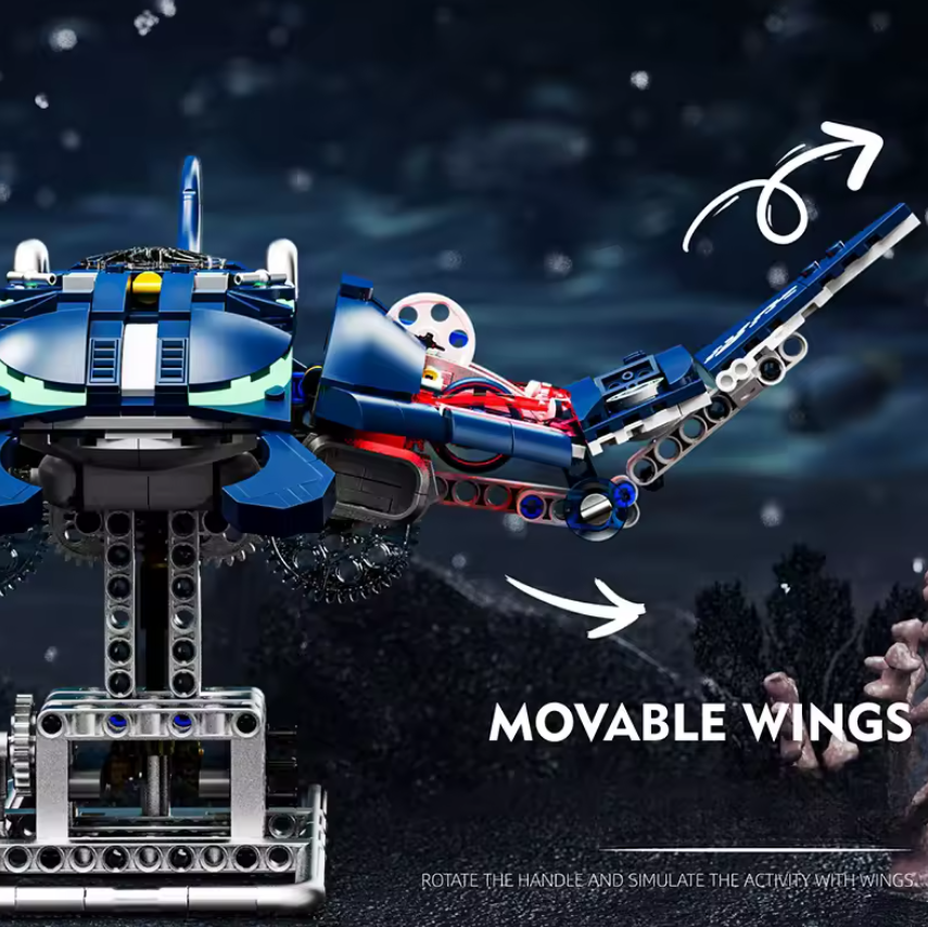 Конструктор механический двухсторонний MJI рыба Скат Devilfish 966 деталей - фото 3 Конструктор механический двухсторонний MJI рыба Скат Devilfish 966 деталей - фото 3