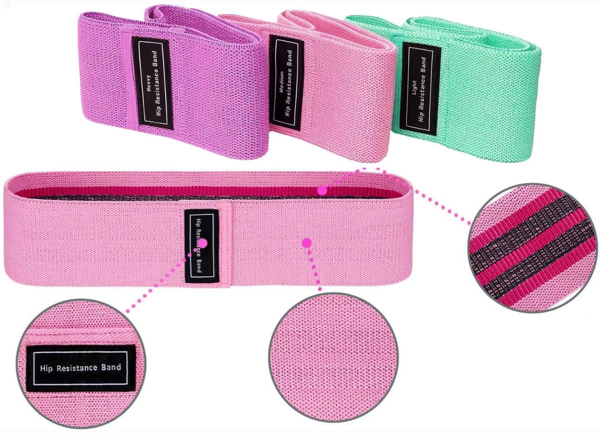Набор тканевых фитнес резинок Hip Resistance Band с нагрузкой 8/22/32 кг - фото 4