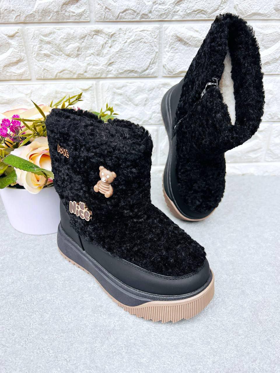 Чоботи для дівчинки зимові BG 1957 р. 27 16,8 см Чорний (1957)