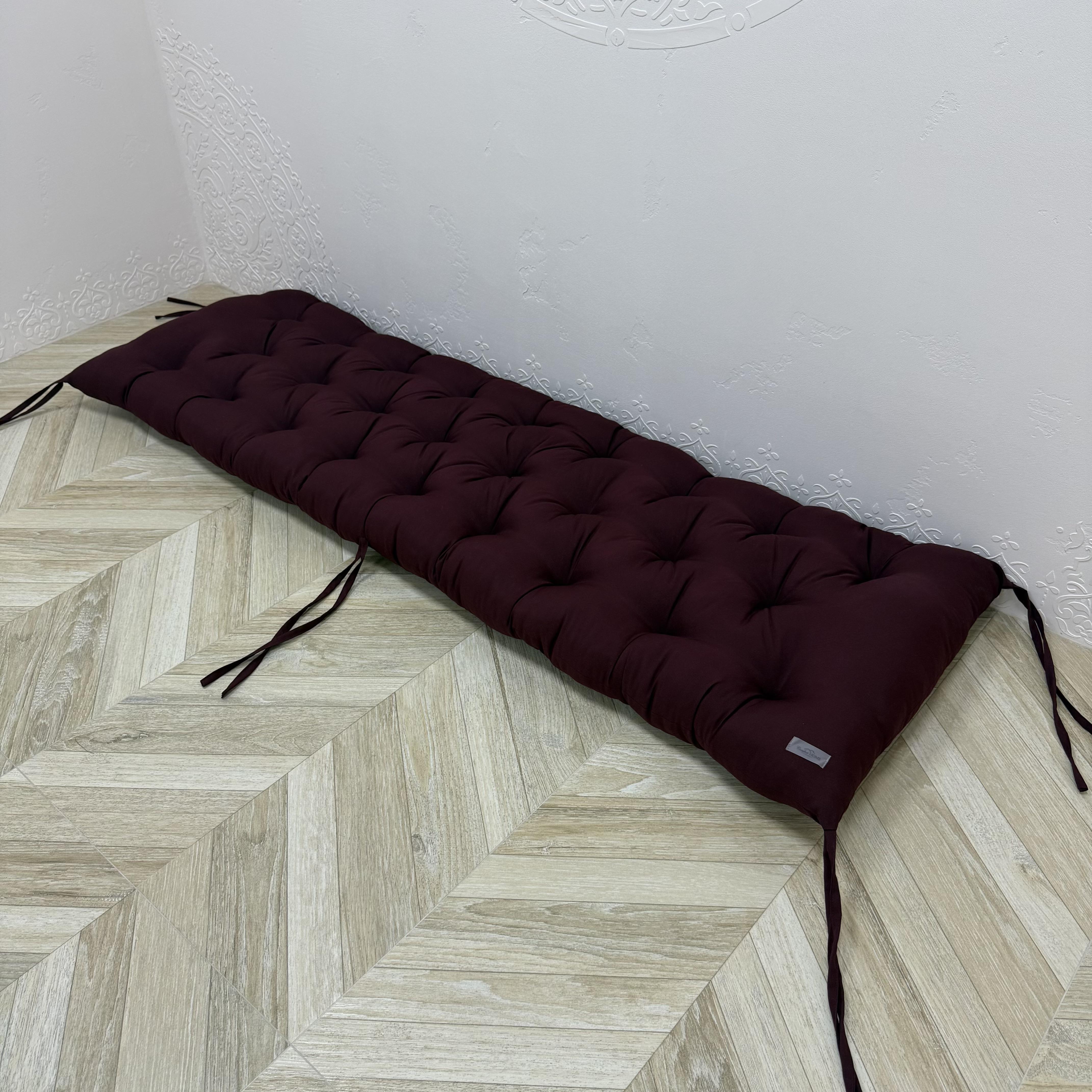 Подушка с каретной стяжкой Comfort Home на подоконник/каркасы/поддоны/садовую мебель габардин 100х50 см