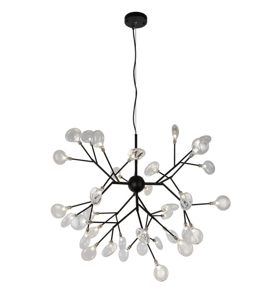 Люстра Levistella 918LP262-36 BK+CL с лепестками плафонами на 36 ламп Черный (1887931132) - фото 1