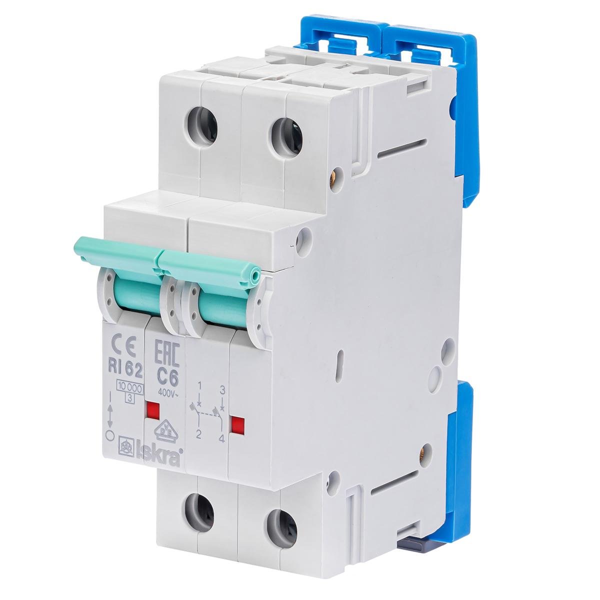Автоматический выключатель 6A 2P 10 kA C ISKRA RI62C6A (786100148000)