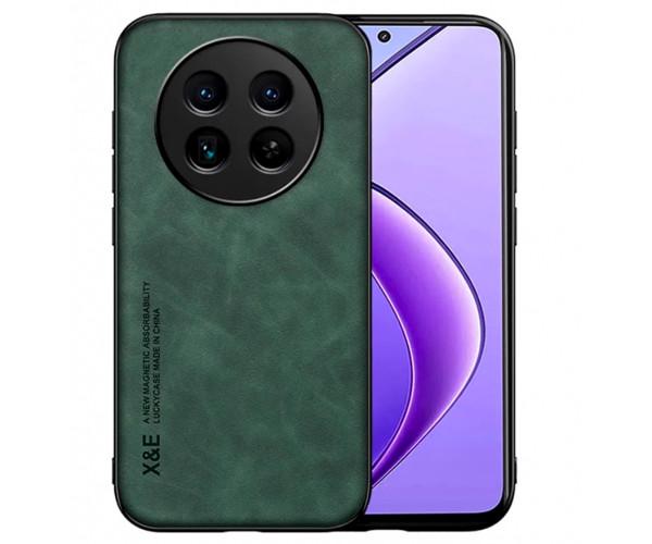 Кожаный чехол - накладка X&E для Realme 12 5G / 12X с металлической вставкой Зеленый Кожаный чехол - накладка X&E для Realme 12 5G / 12X с металлической вставкой Зеленый