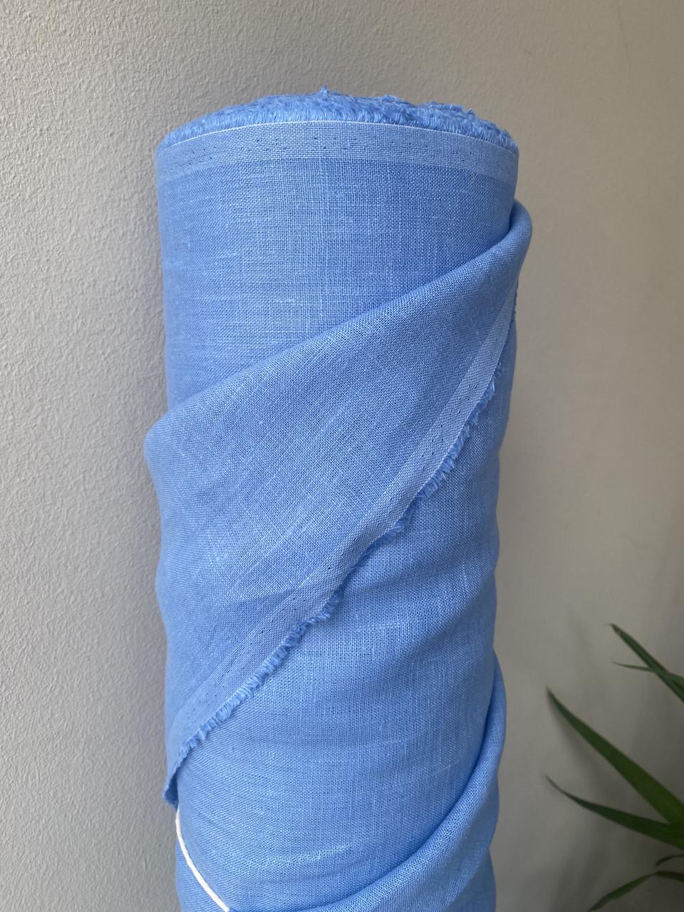 Ткань костюмная LINEN PLUS 100% лен 150 см 757 Голубой - фото 7 Ткань костюмная LINEN PLUS 100% лен 150 см 757 Голубой - фото 7