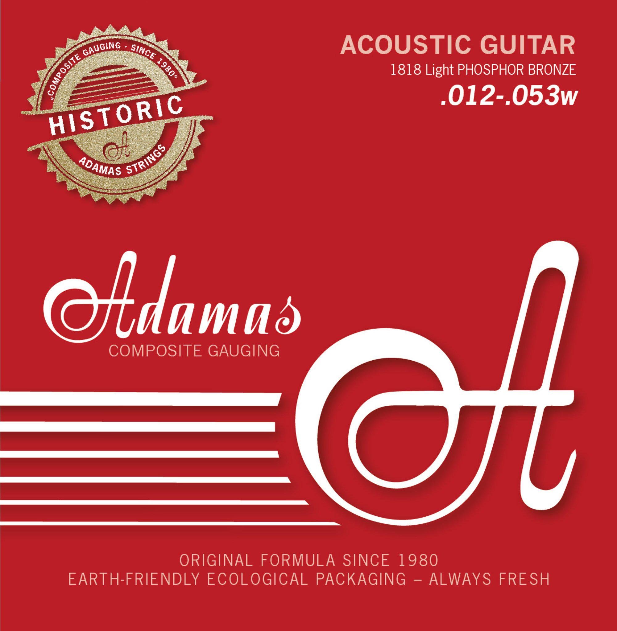 Струны для акустической гитары Adamas Phosphor Bronze 1818 12-53w (G-664570)