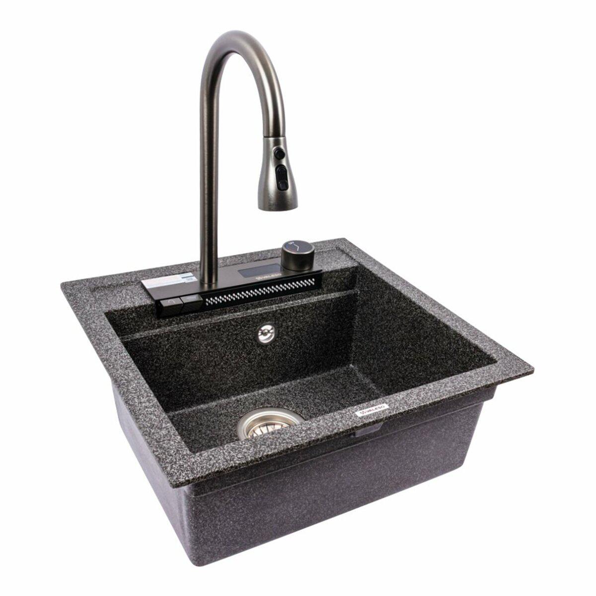 Мийка для кухні гранітна Valeso VIVA 5149 Графіт матовий (021202) - фото 3 Мийка для кухні гранітна Valeso VIVA 5149 Графіт матовий (021202) - фото 3