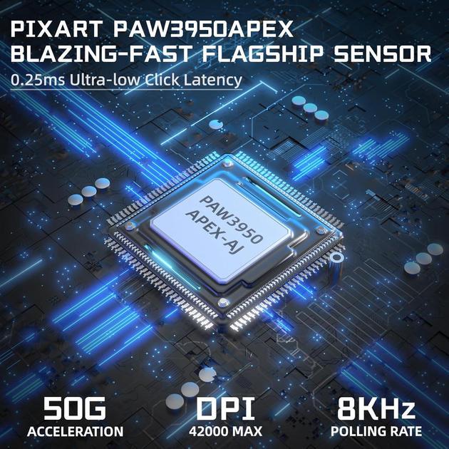 Мышь беспроводная Ajazz Aj159 Apex PixArt PAW3950 Black - фото 6 Мышь беспроводная Ajazz Aj159 Apex PixArt PAW3950 Black - фото 6