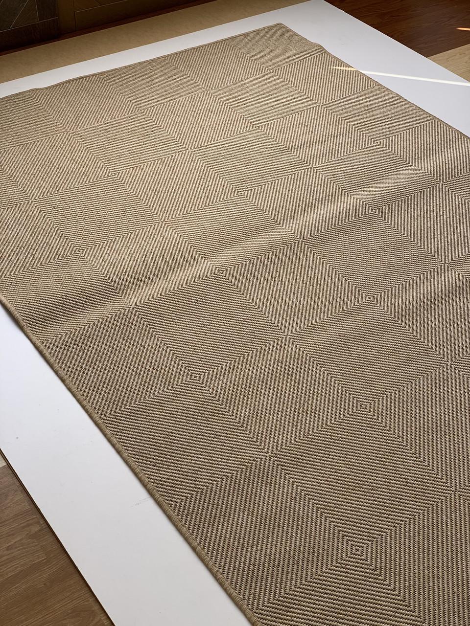 Килим безворсовий абстрактний рогожка прямокутний 80х150 см Бежевий (10011-0202) - фото 2 Килим безворсовий абстрактний рогожка прямокутний 80х150 см Бежевий (10011-0202) - фото 2