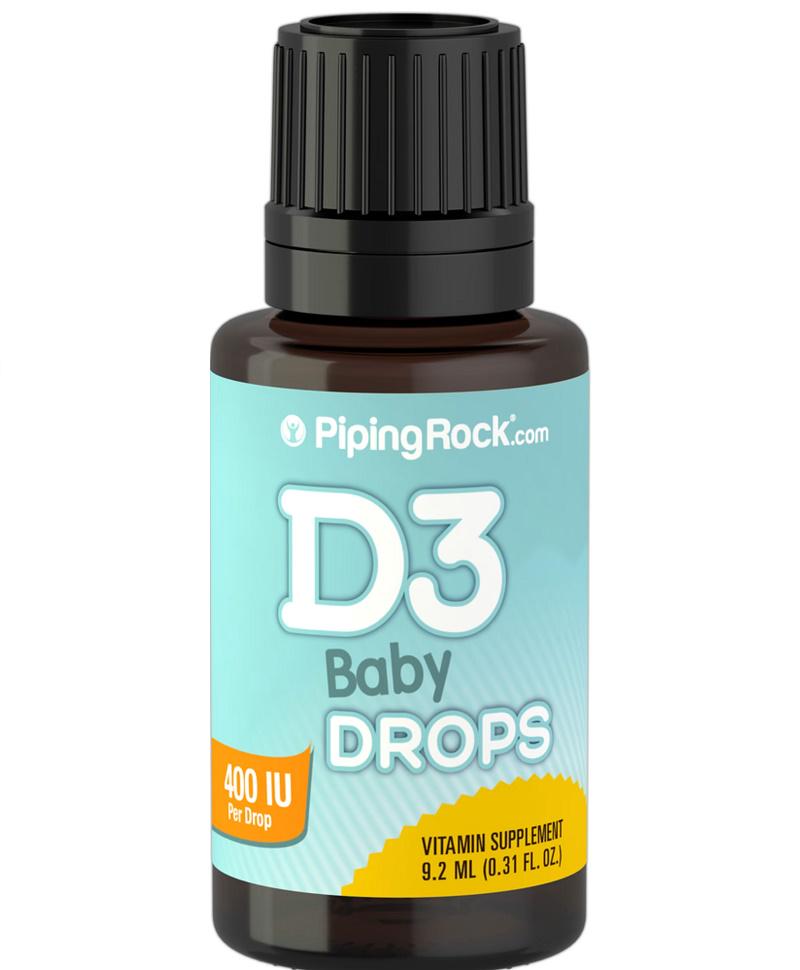 Витамины для детей Piping Rock Baby D3 Drops Liquid Vitamin D 400 IU 9,2 ml /365 servings/