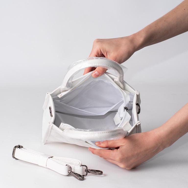 Сумка женская XENIA № 03-24 маленькая классическая из гладкой экокожи Белый - фото 3