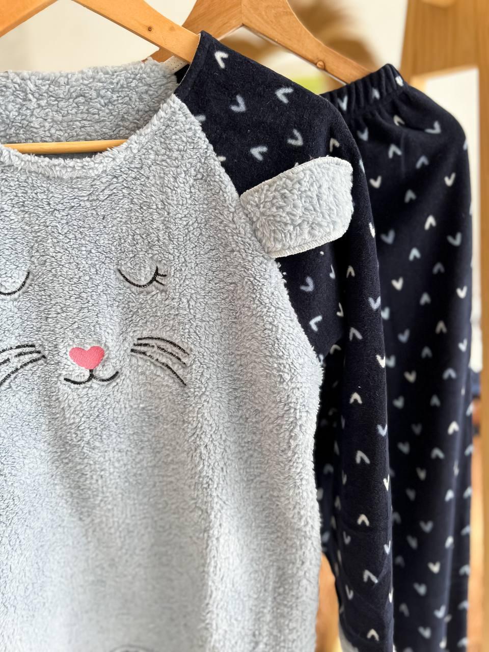 Піжама жіноча тепла DO2165 з принтом мишки та маскою для сну XL Синій - фото 2 Піжама жіноча тепла DO2165 з принтом мишки та маскою для сну XL Синій - фото 2