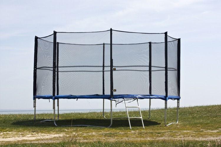 Батут FunFit сетка + лестница 435 см до 180 кг Синий/Черный - фото 6 Батут FunFit сетка + лестница 435 см до 180 кг Синий/Черный - фото 6