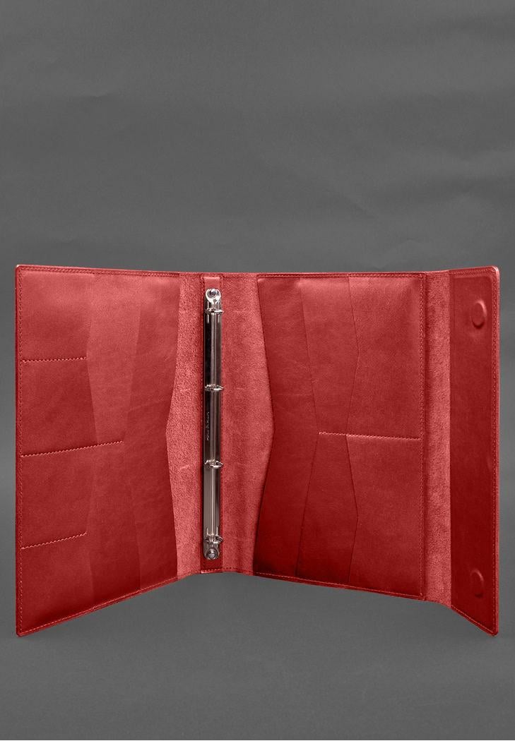 Шкіряна папка для документів сімейна А4 на сегрегаторі з файлами Червоний (A-028631) - фото 3 Шкіряна папка для документів сімейна А4 на сегрегаторі з файлами Червоний (A-028631) - фото 3