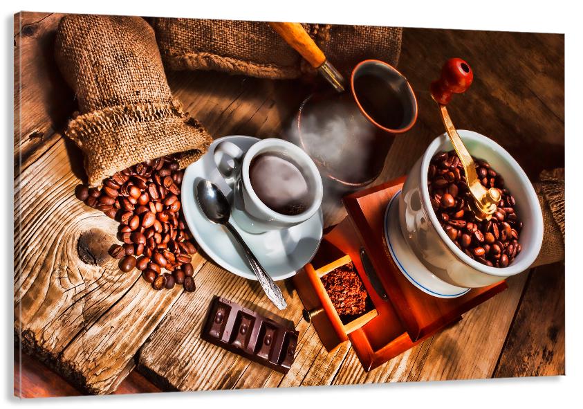 Картина на холсте в гостиную/спальню Кофе 50х100 см (MLP_121)