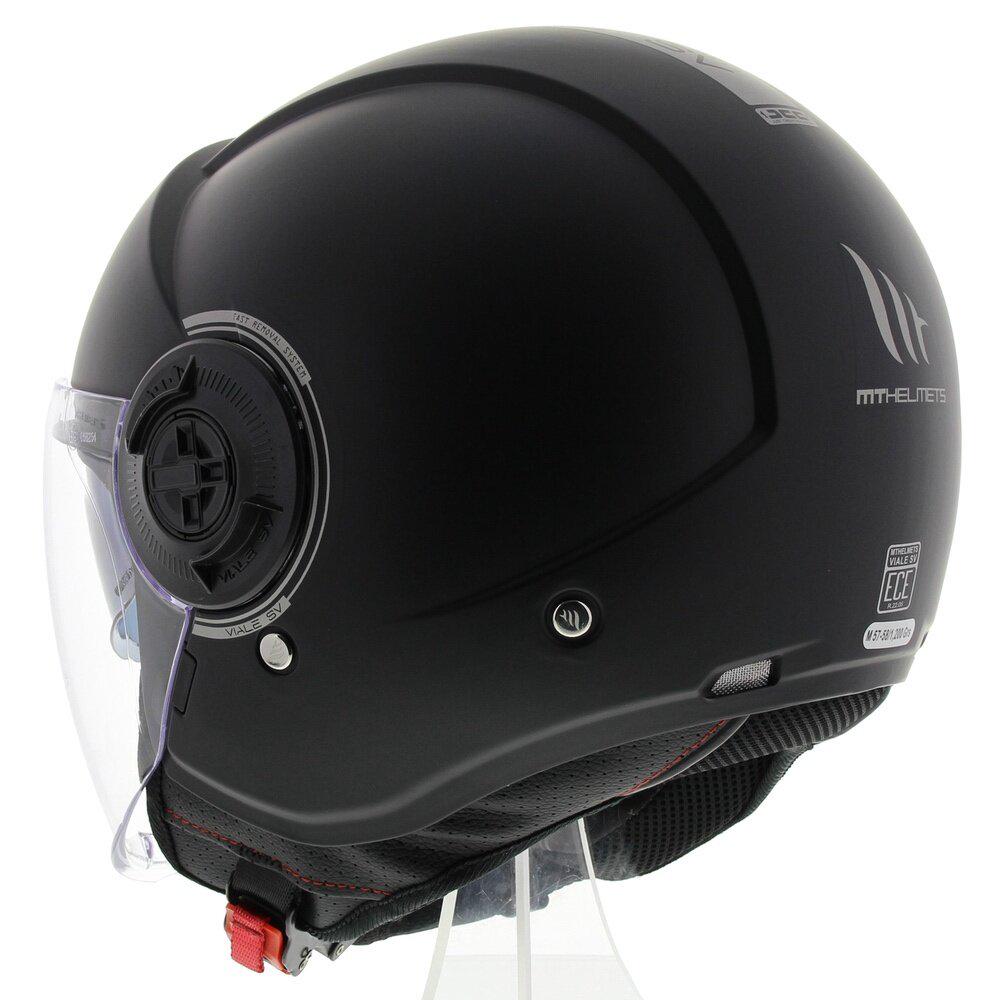 Мотошлем MT HELMETS VIALE SV Solid S Matt Black (23287) - фото 5