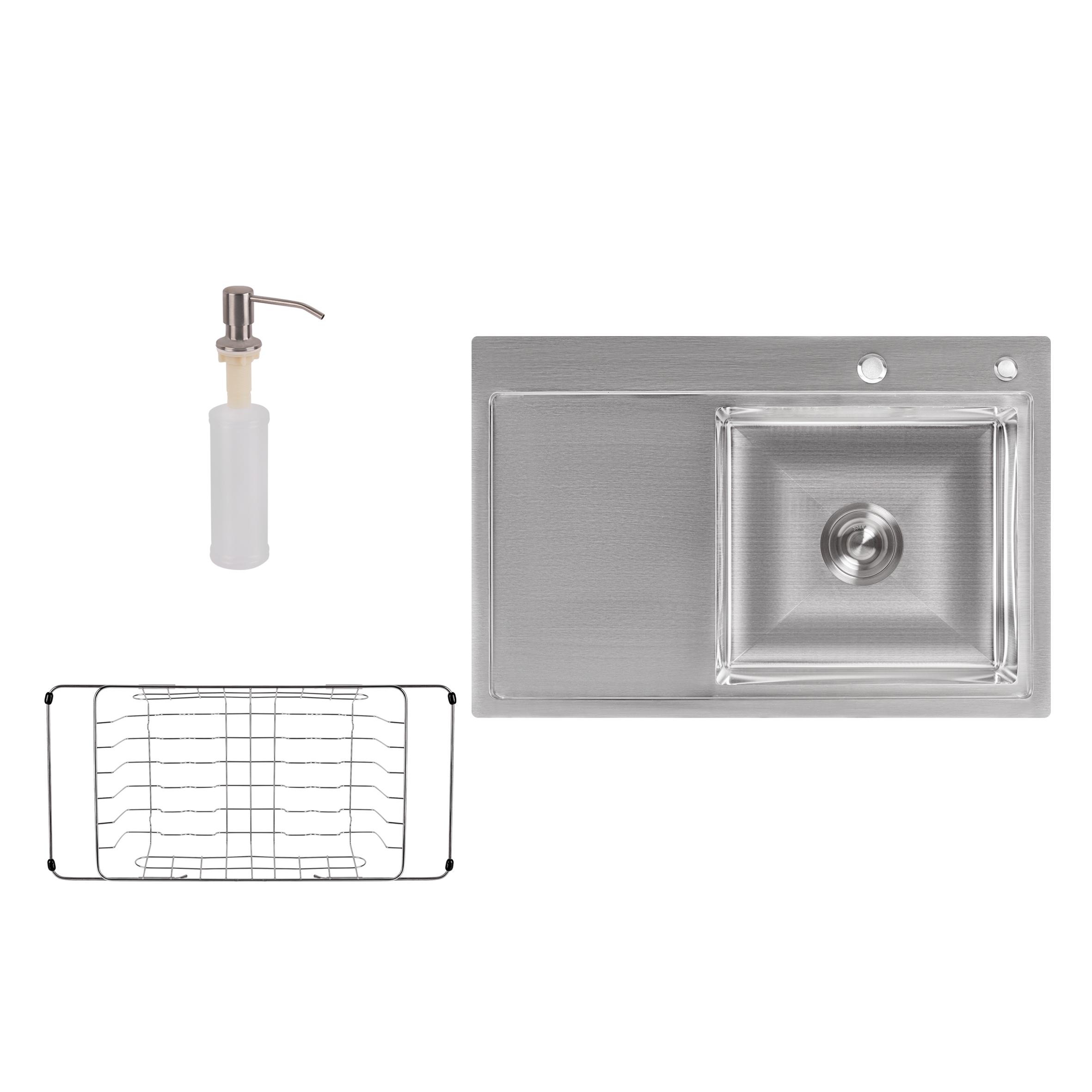 Мийка для кухні Lidz H7851R LIDZH7851RBRU3008 780x510 мм матова 3 мм (102898)