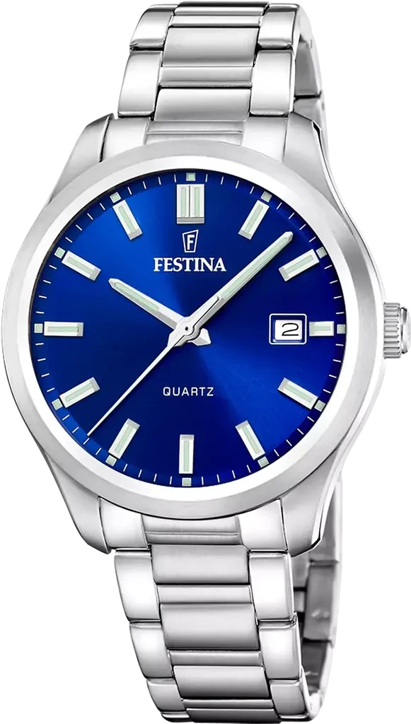 Наручные часы мужские Festina F20736/3 Classics со стальным корпусом WR 50 м и синим циферблатом