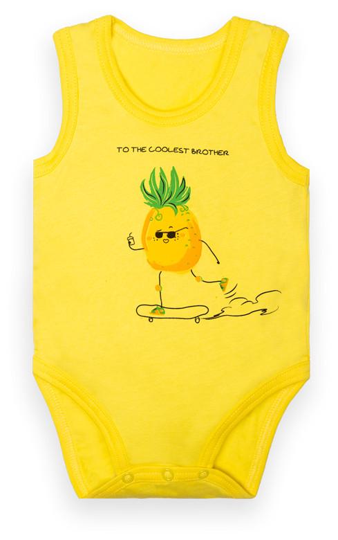 Боди-майка детское хлопковое для мальчика на кнопках Gabbi BD-22-2 Cool 62 см Желтый (13110)