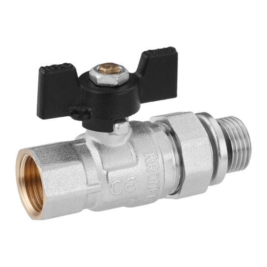 Кран-американка шаровой Kroner 1/2" ВЗ PN40 латунь прямой (SVR-CV033220) - фото 2