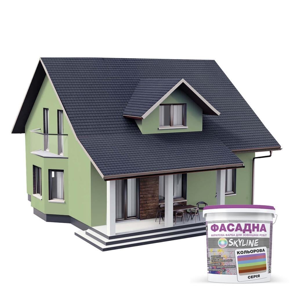 Фарба акрил-латексна фасадна Skyline 5 л 2020-G60Y Фісташка (2487187392) - фото 3 Фарба акрил-латексна фасадна Skyline 5 л 2020-G60Y Фісташка (2487187392) - фото 3