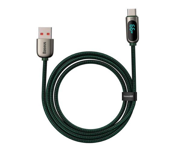 Кабель USB Data BASEUS Display USB to Type-C 66W 1 м Green - фото 3