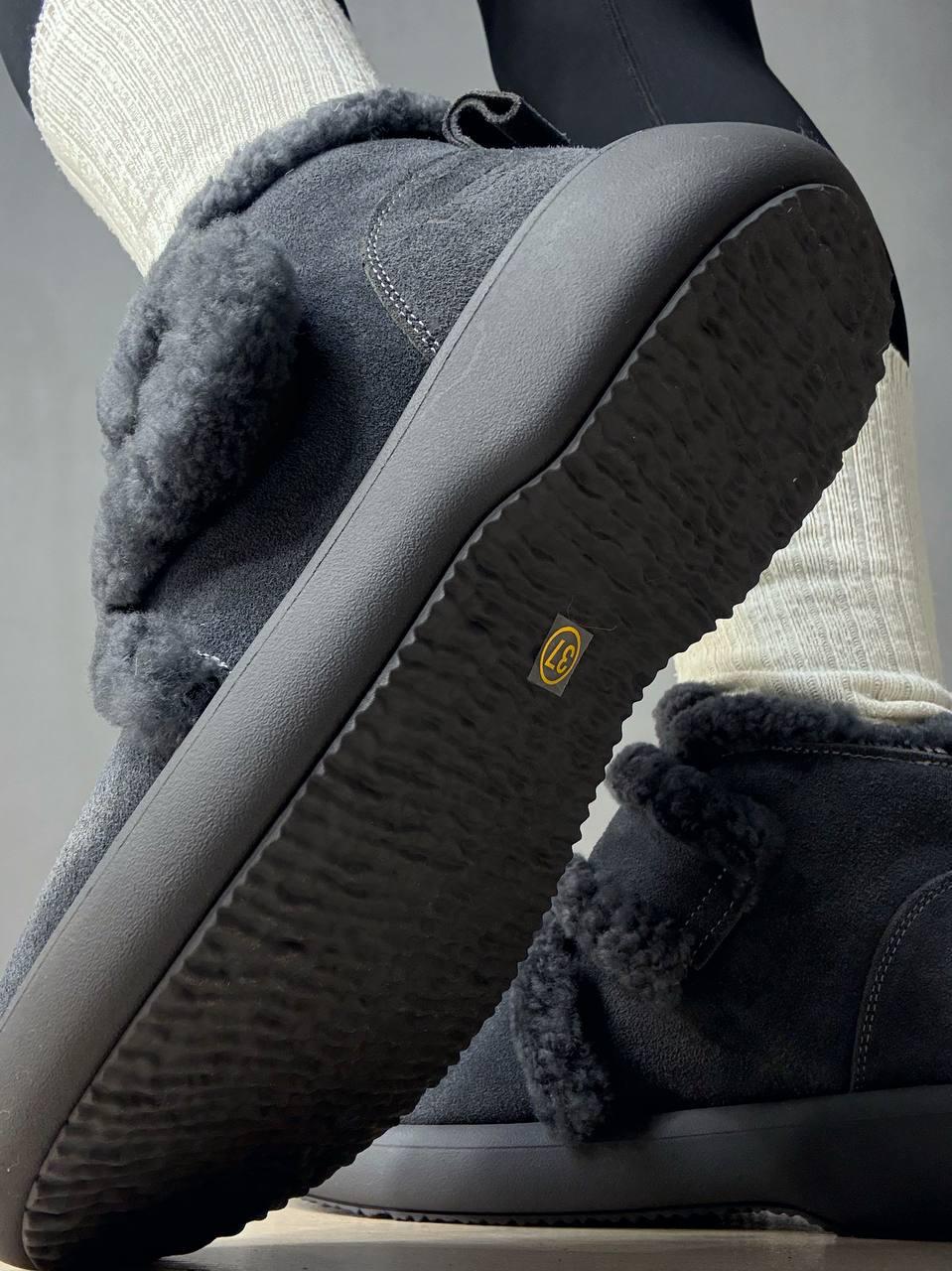 Черевики жіночі Hengji 13-9 уггі замшеві на хутрі з опушкою р. 38 Сірий (5645) - фото 7