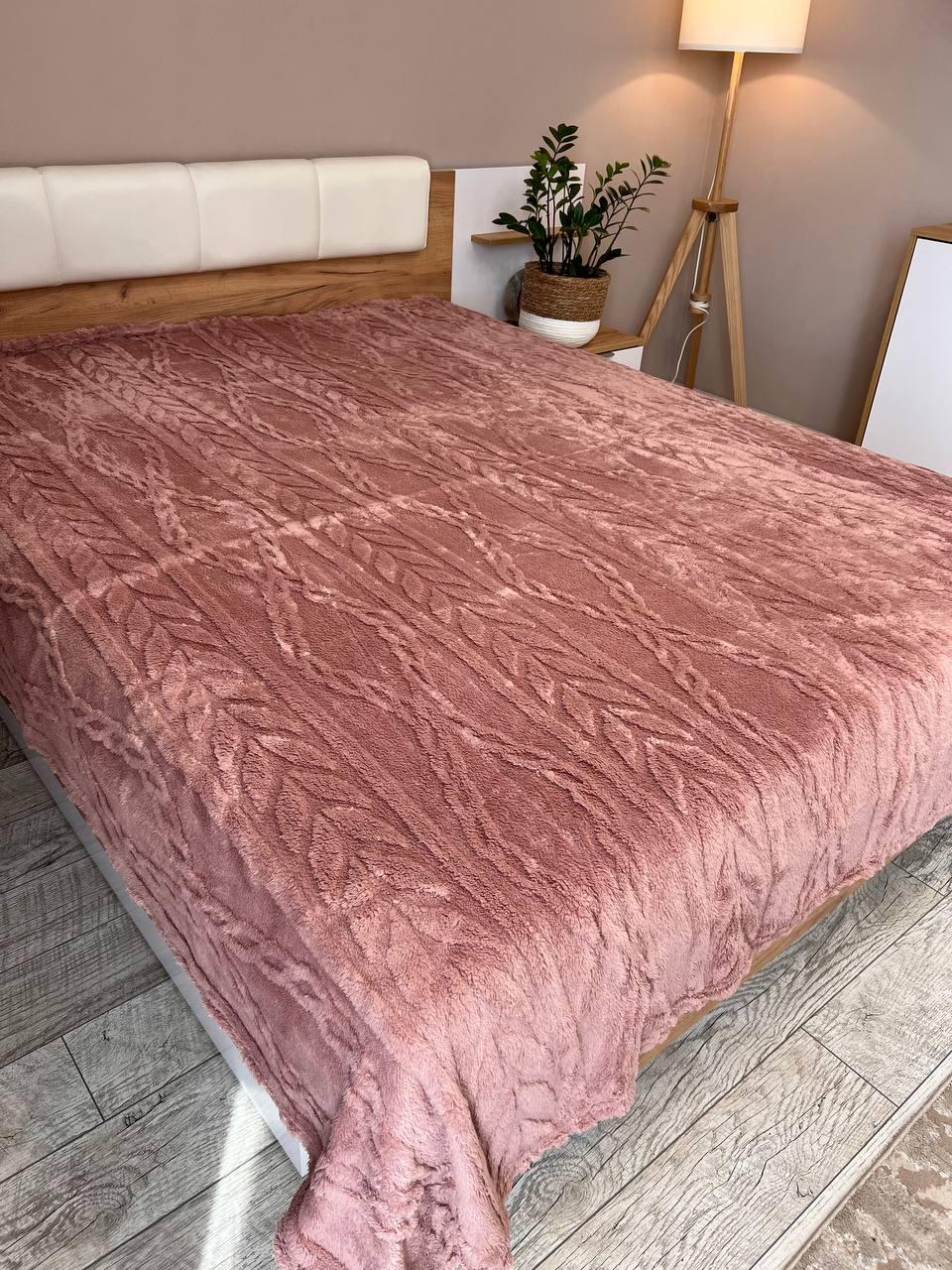 Плед из микрофибры 210х230 см Розовый (Д-al-kosa-001-03) - фото 1