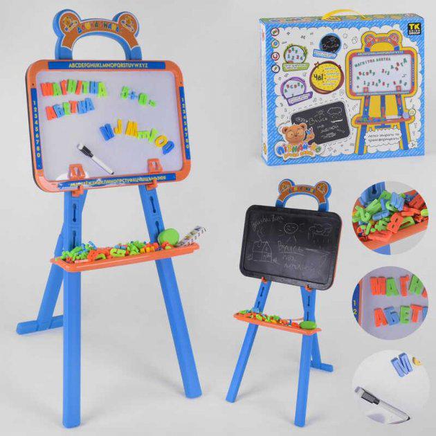 Дошка знань розвиваюча двостороння 4в1 з магнітними знаками цифрами та літерами (12238) - фото 2 Дошка знань розвиваюча двостороння 4в1 з магнітними знаками цифрами та літерами (12238) - фото 2