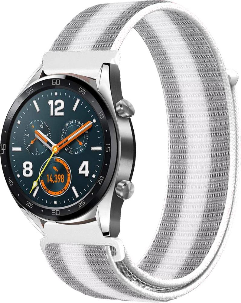 Ремешок нейлоновый Sport Loop для Huawei Watch GT Silver/White (16391-58)