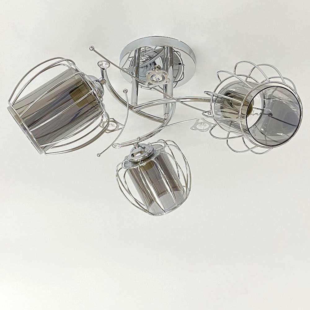 Люстра потолочная Lighthouse SRS-20304/3 плафоны хром/дымчатый Хром