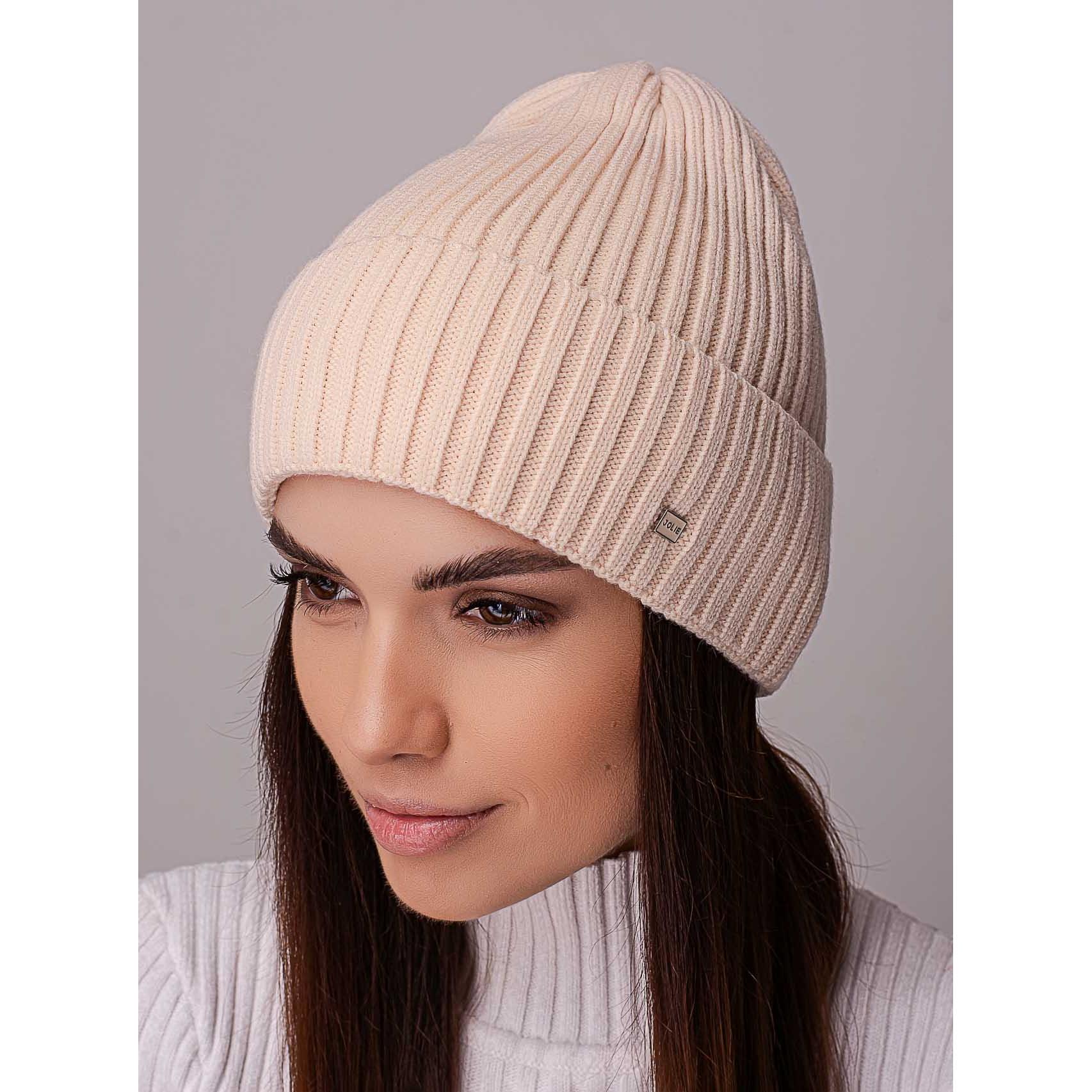 Шапка женский колпак с отворотом без подкладки в широкий рубчик Leks Ковель Карамель - фото 1 Шапка женский колпак с отворотом без подкладки в широкий рубчик Leks Ковель Карамель - фото 1