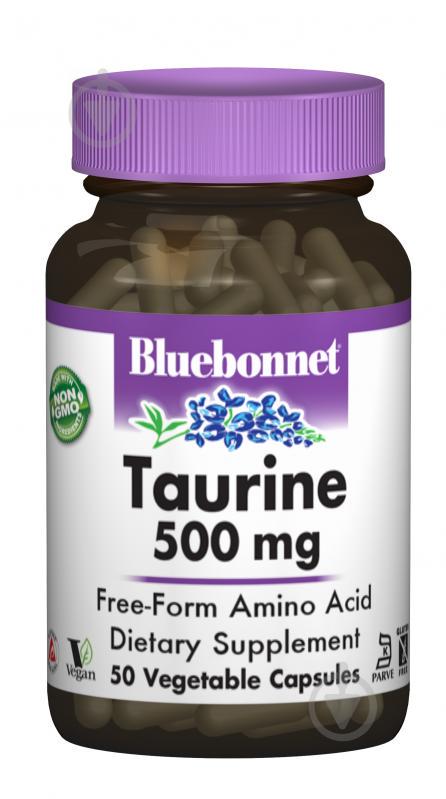 Таурин 500мг Bluebonnet Nutrition 50 гелевых капсул - фото 1