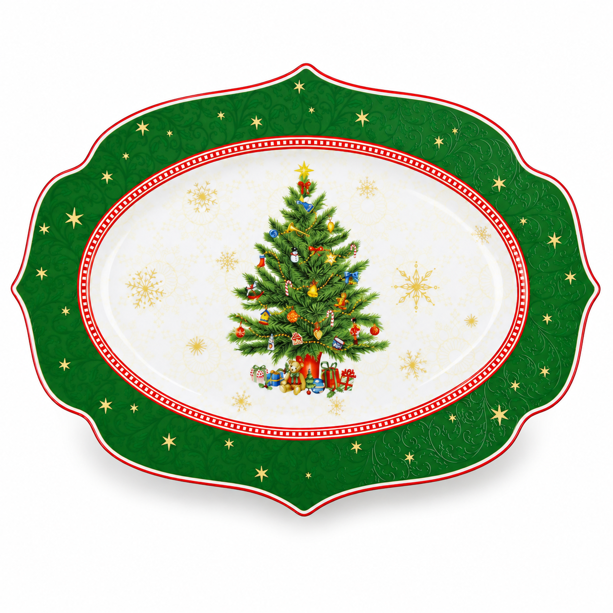 Тарелка сервировочная BonaDi Christmas Story 35х25 см фарфоровая (149-048) Тарелка сервировочная BonaDi Christmas Story 35х25 см фарфоровая (149-048)