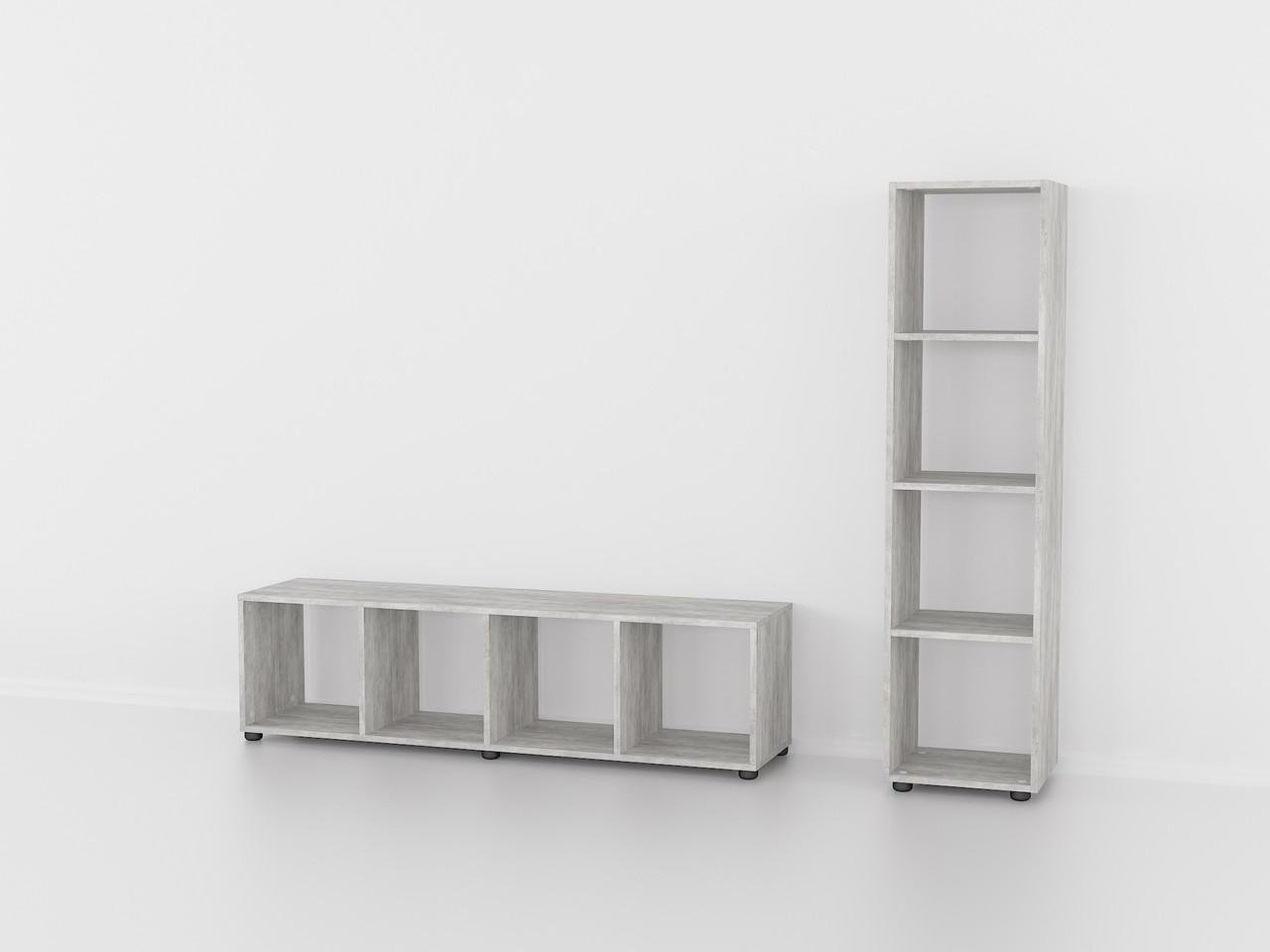 Полка для книг Moreli Forte Tiri 368x1449x338 мм Бетон (id27-0000-28-beton)