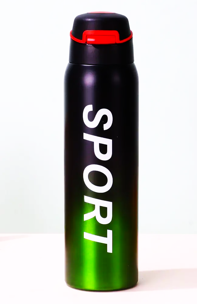 Термос вакуумный EL-8207P для воды с трубочкой 350 мл Зеленый (25346935)