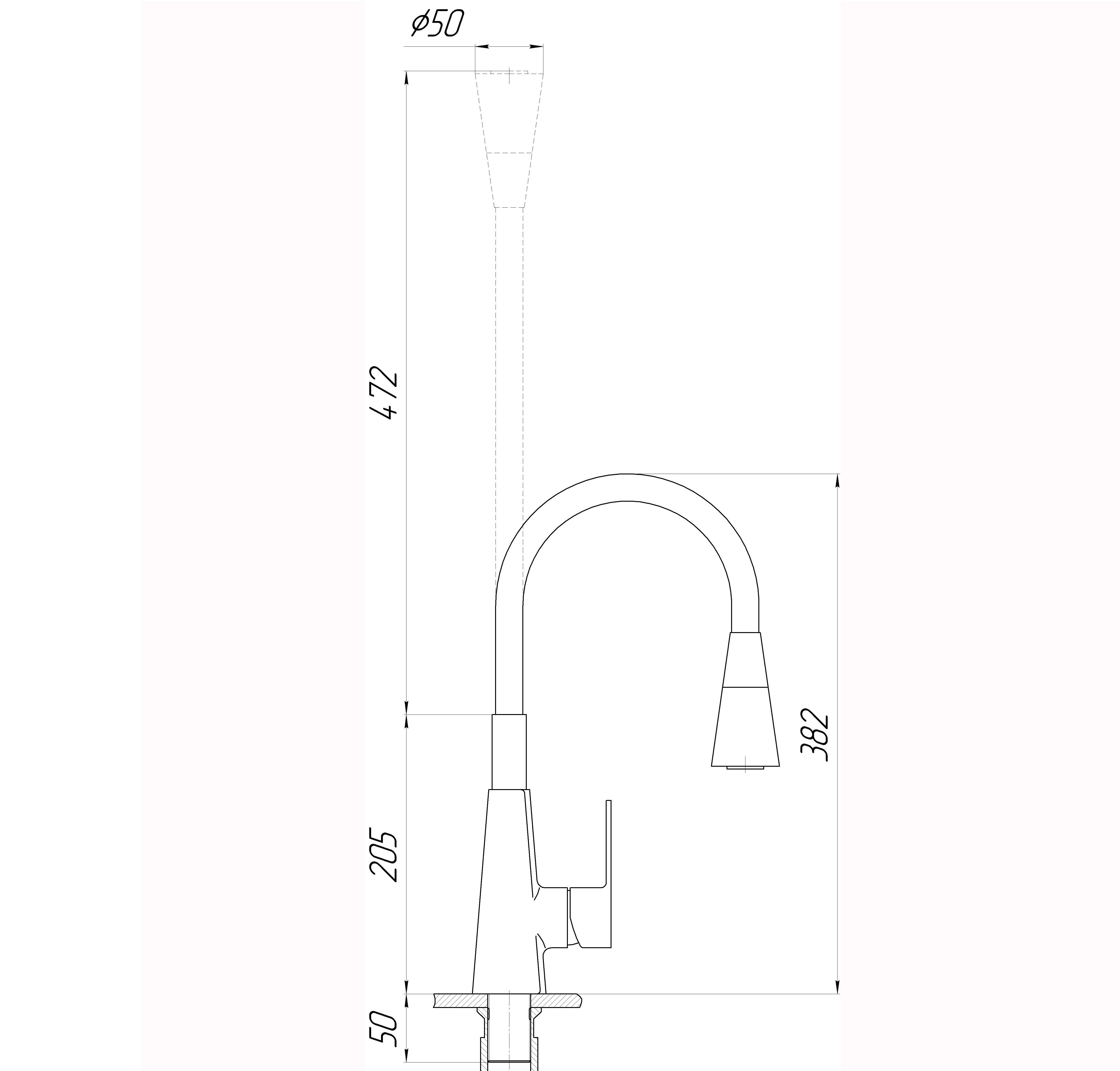 Змішувач для кухні DOMINO Dionis DDD-203SM-BR-B01 (000028452) - фото 2