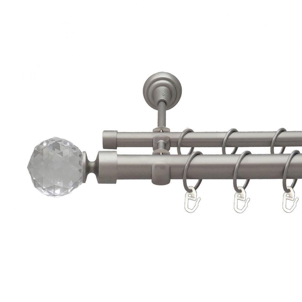 Карниз Orvit Люмиера двухрядный гладкий 25/16 мм 300 см Сатин (6353178)