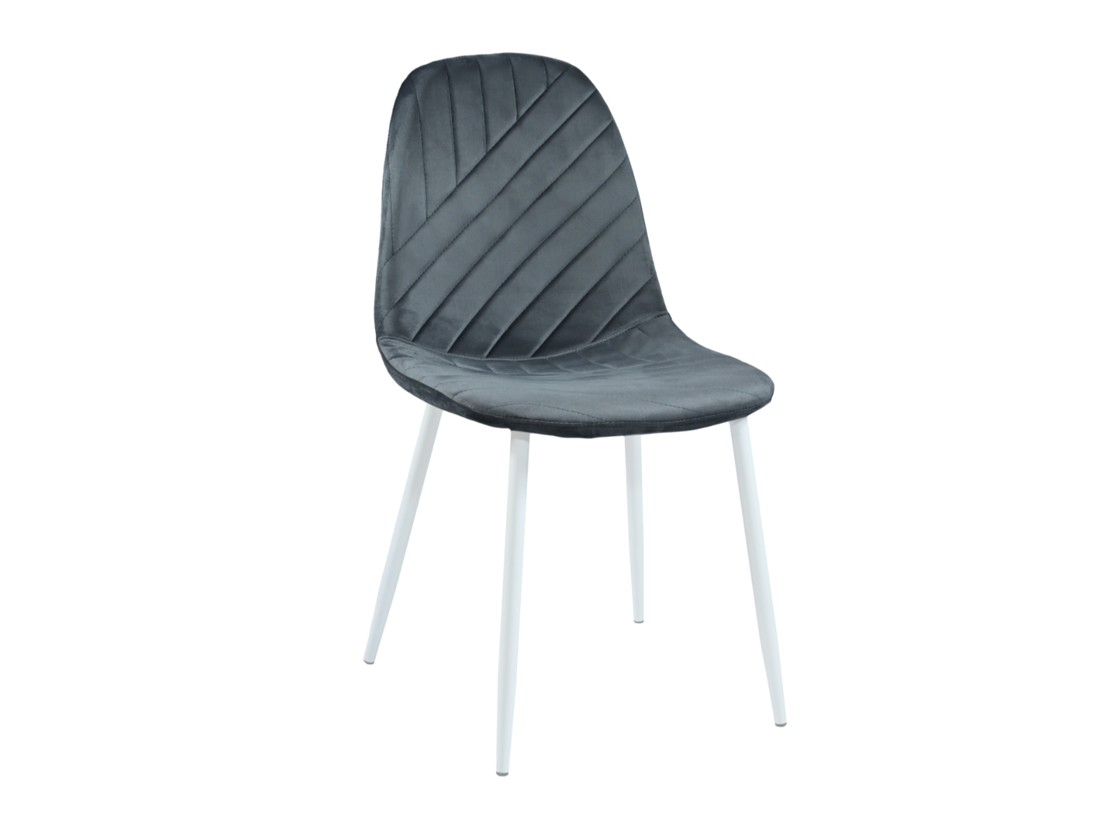 Стул для кухни Vetro Mebel N-165 из металла/ткань велюр Серый/Белый (N-165-grey-velur/white)