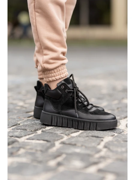 Кеды женские хайтопы замшевые на байке р. 41 26,5 см Черный - фото 4 Кеды женские хайтопы замшевые на байке р. 41 26,5 см Черный - фото 4