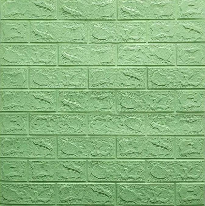 Панель самоклеящаяся 3D Sticker Wall звукоизоляционная 700x770x3 мм кирпич Мятный