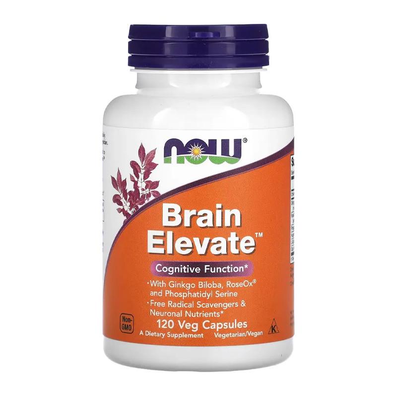 Комплекс для пам'яті та роботи мозку NOW Brain Elevate 120 капс. (18462-01)