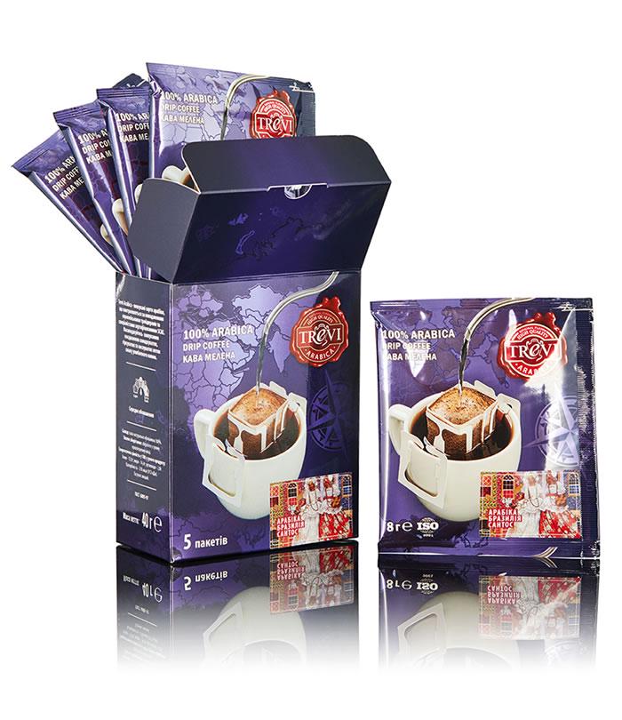Дрип-кофе Trevi Арабика Бразилия Сантос 8 г х 5 шт. (4820140050989) - фото 3 Дрип-кофе Trevi Арабика Бразилия Сантос 8 г х 5 шт. (4820140050989) - фото 3