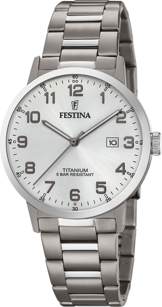 Наручные часы мужские Festina F20435/1 Titanium с титановым корпусом WR 50 м и белым циферблатом Наручные часы мужские Festina F20435/1 Titanium с титановым корпусом WR 50 м и белым циферблатом