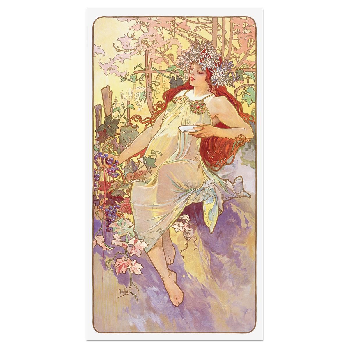 Плакат The Seasons Autumn 1896 Альфонсо Муха 64x120 см (0014)