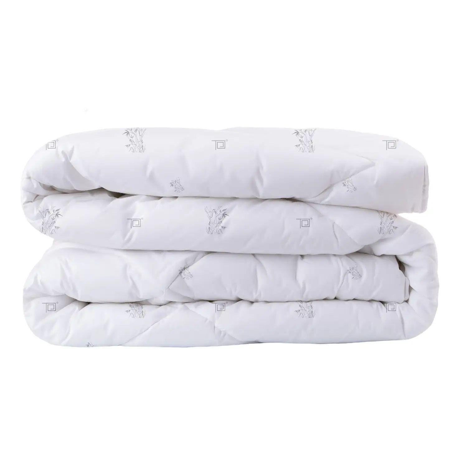 Одеяло всесезонное гипоаллергенное ТЭП с бамбуковым волокном 350 г/кв. м двуспальная 180x210 см Белый (11860180210)