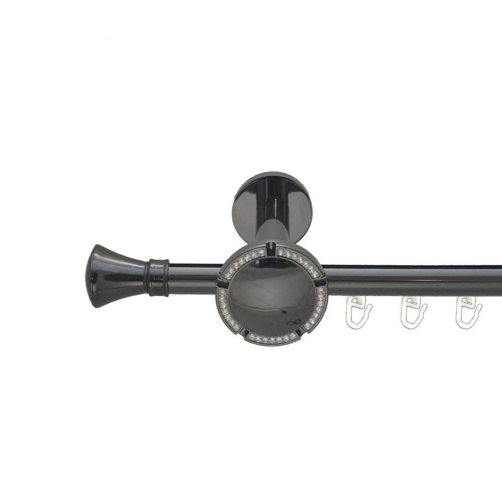 Карниз металлический Orvit Люксор однорядный розета реверс фламо/профильная труба Оникс 19 мм 240 см (6678865)