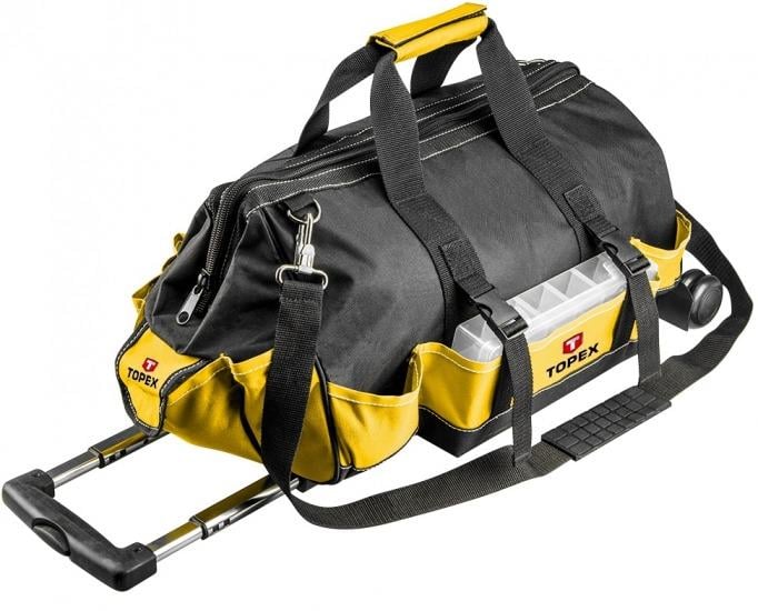 Сумка-тележка для инструментов Topex колеса/выдвижная ручка 30х98х28 см Черный/Желтый (631411)
